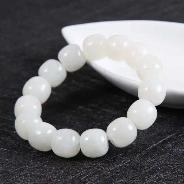 Gold silk jade white jade bracelet-201 - Image 2