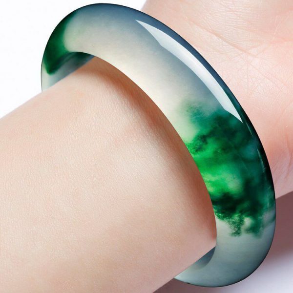 Fusion Natural Jade Bangle Bracelet